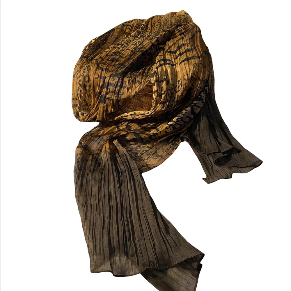 Brown Ombré Tiger Animal Print Scarf